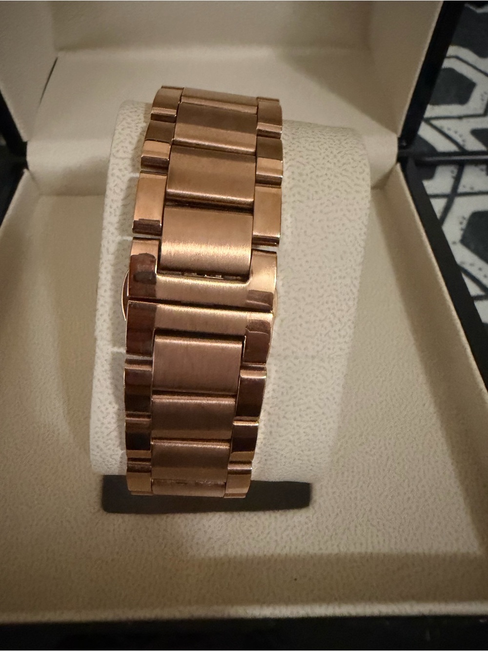 Men's Rose Gold Stainless Steel Link Bracelet Watch Band